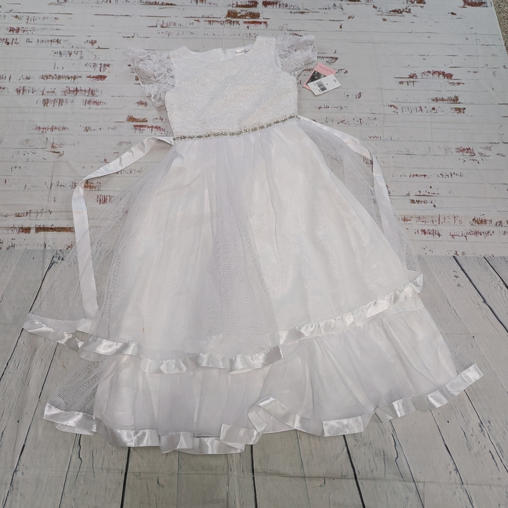 Flower Girls Babtism White Formal Dress